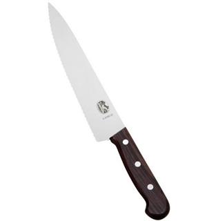 VICTORINOX Kokkekniv L:220mm, BØLGESKJÆR Med treskaft 